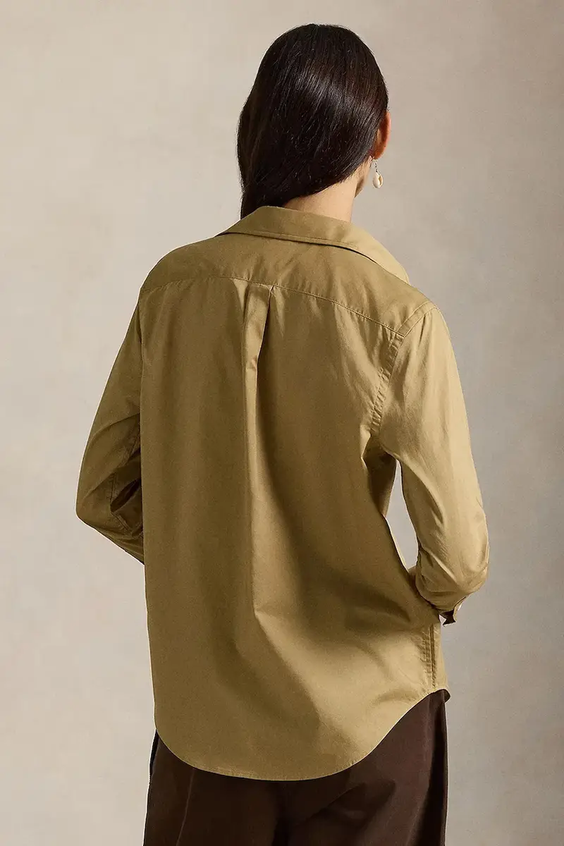 camicia in cotone donna colore beige 211A92177 Marrone miniatura 2