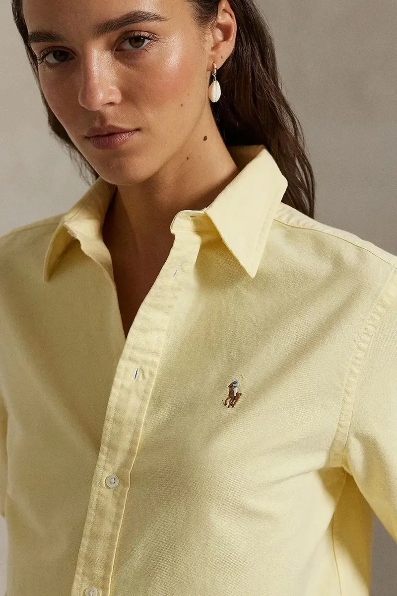 camicia in cotone donna colore bianco 211970736 Giallo miniatura 4