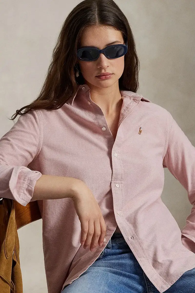 camicia in cotone donna colore bianco 211970736 Rosa miniatura 5