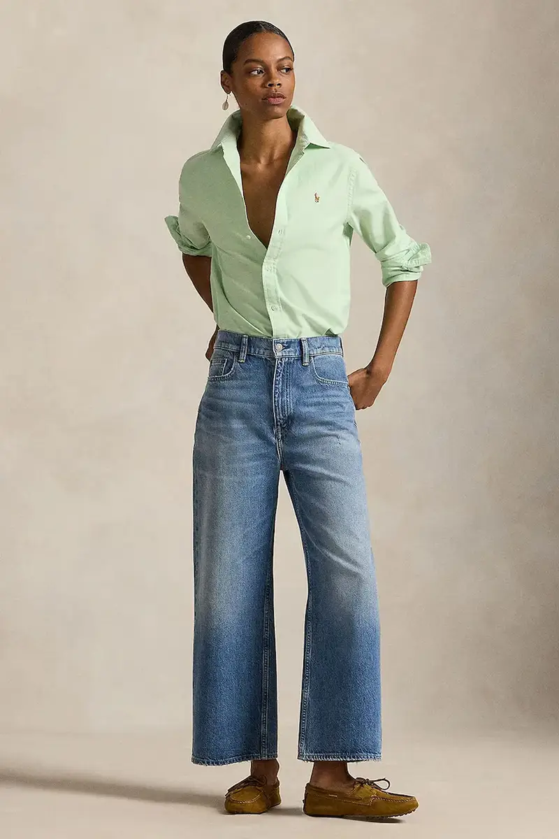 camicia in cotone donna colore bianco 211970736 Turchese miniatura 5