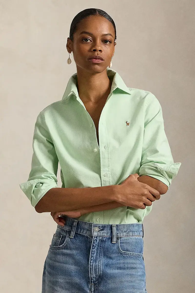 camicia in cotone donna colore bianco 211970736 Turchese