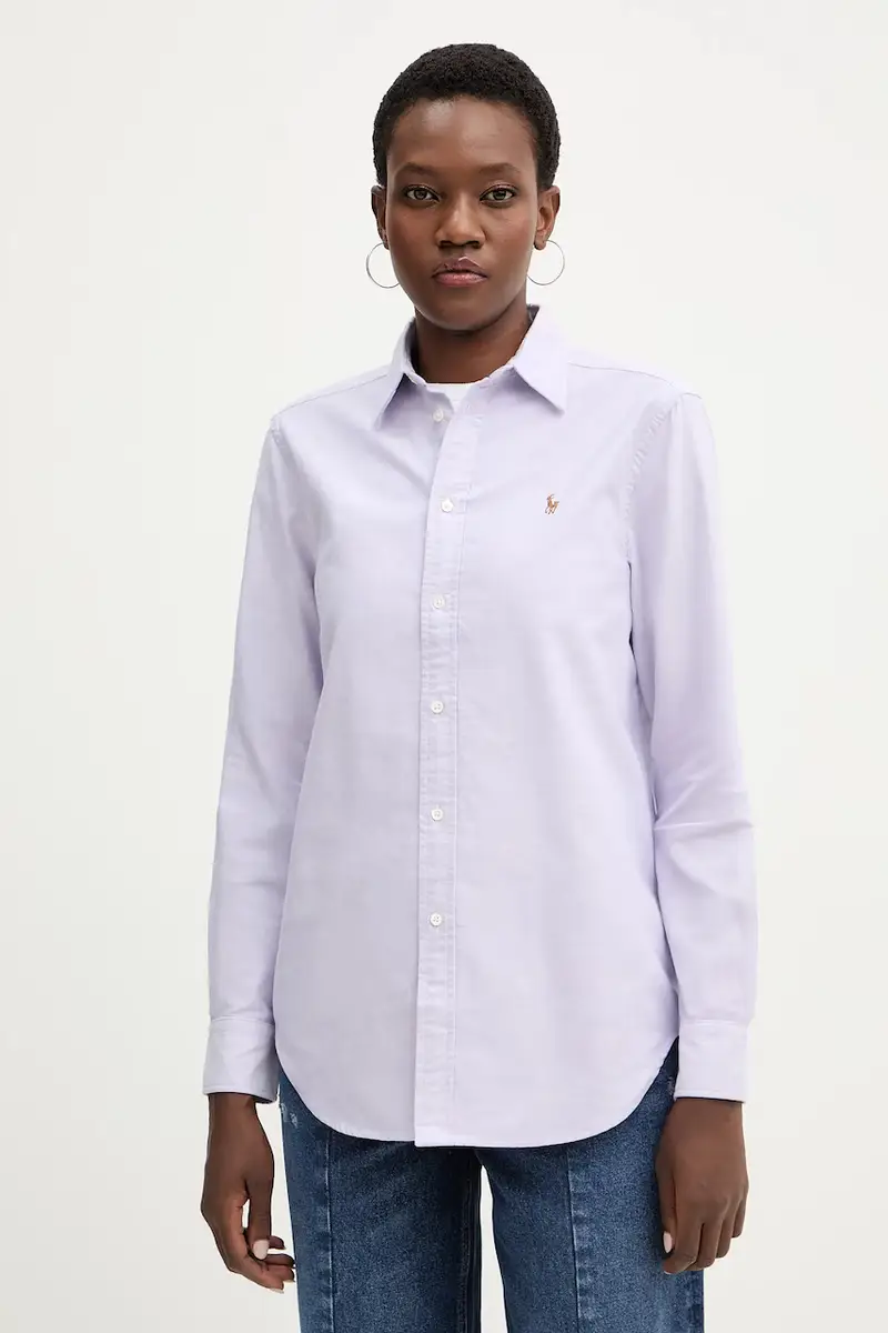 camicia in cotone donna colore bianco 211970736 Violetto