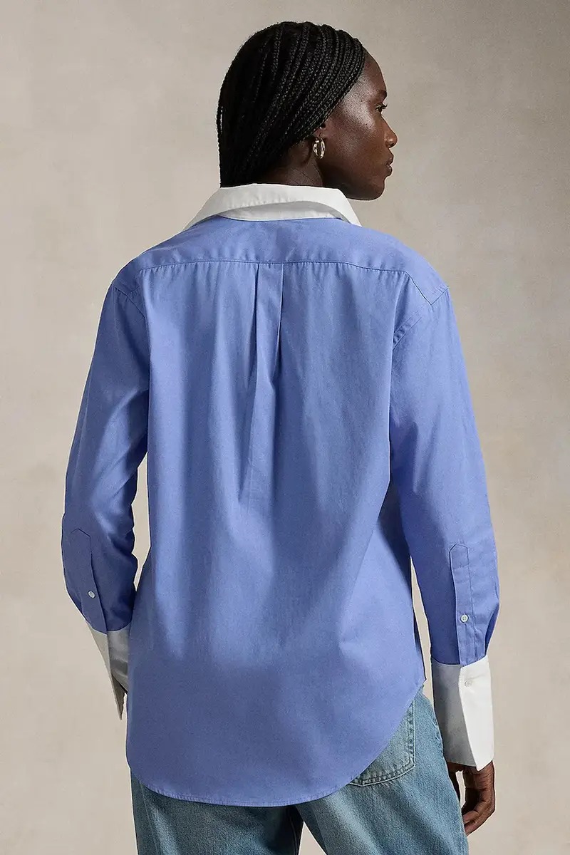 camicia in cotone donna colore blu 211891426 miniatura 2