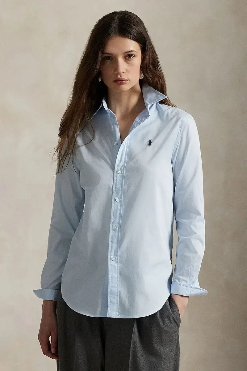 camicia in cotone donna colore blu 211A92177