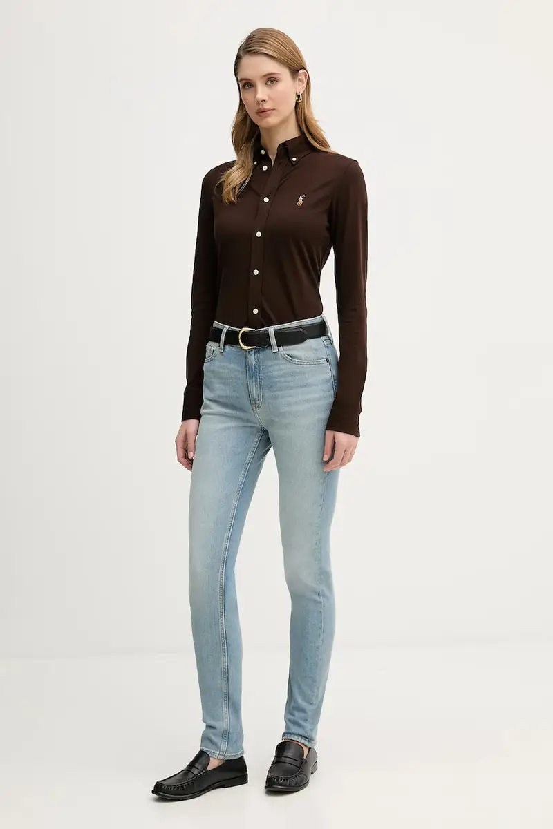 camicia in cotone donna colore nero 211924258 Marrone miniatura 2