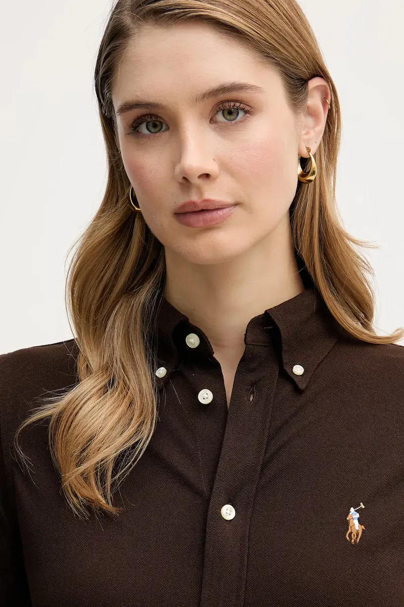 camicia in cotone donna colore nero 211924258 Marrone miniatura 4