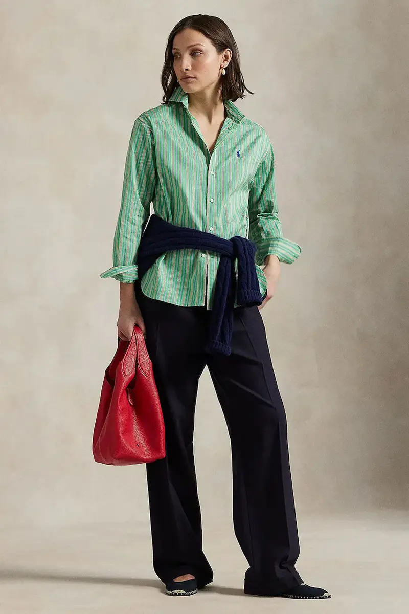 camicia in cotone donna colore verde 211910743 miniatura 3