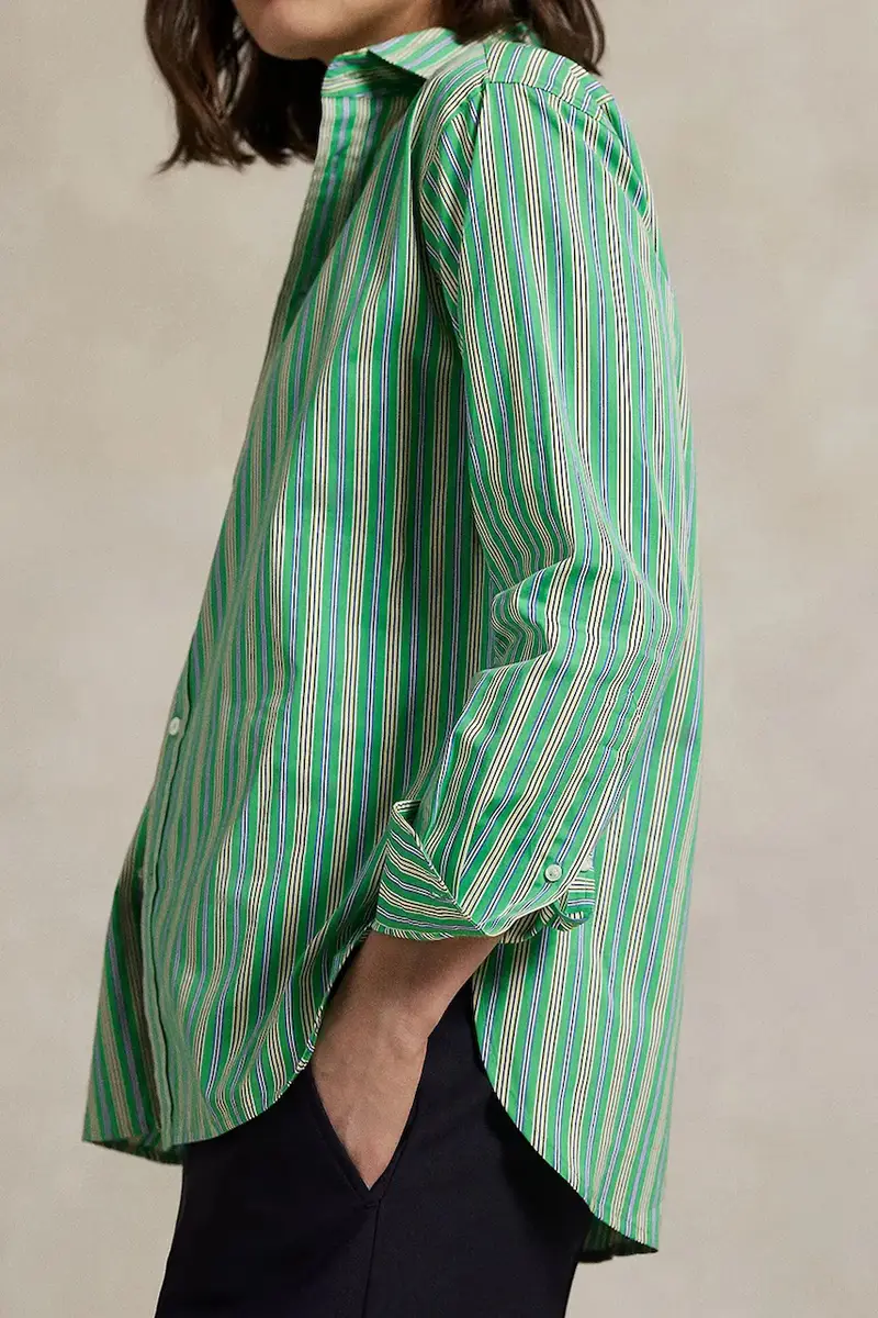 camicia in cotone donna colore verde 211910743 miniatura 4