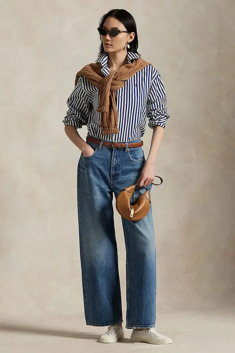 camicia in cotone donna colore verde 211910743 Blu miniatura 3