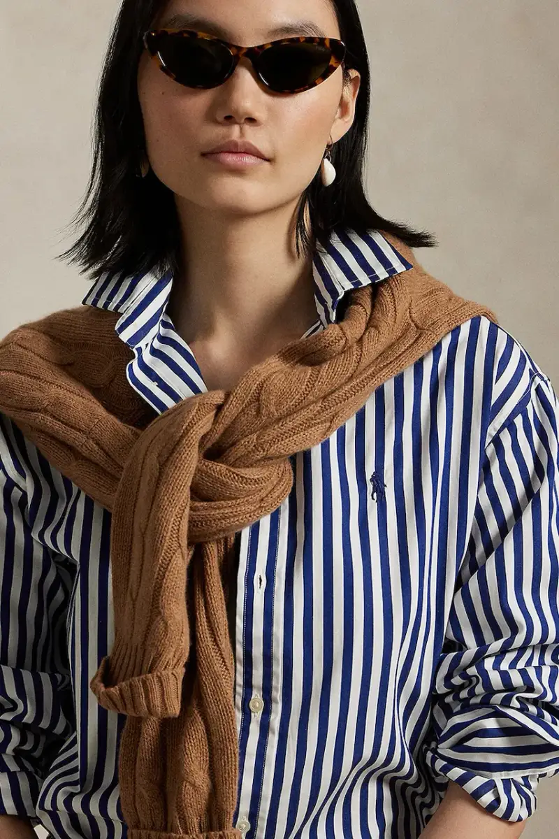 camicia in cotone donna colore verde 211910743 Blu miniatura 4