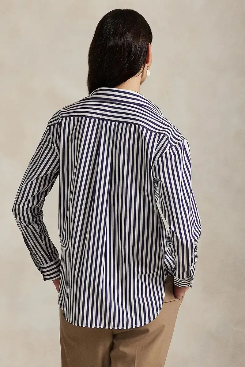 camicia in cotone donna colore verde 211910743 Blu navy miniatura 2