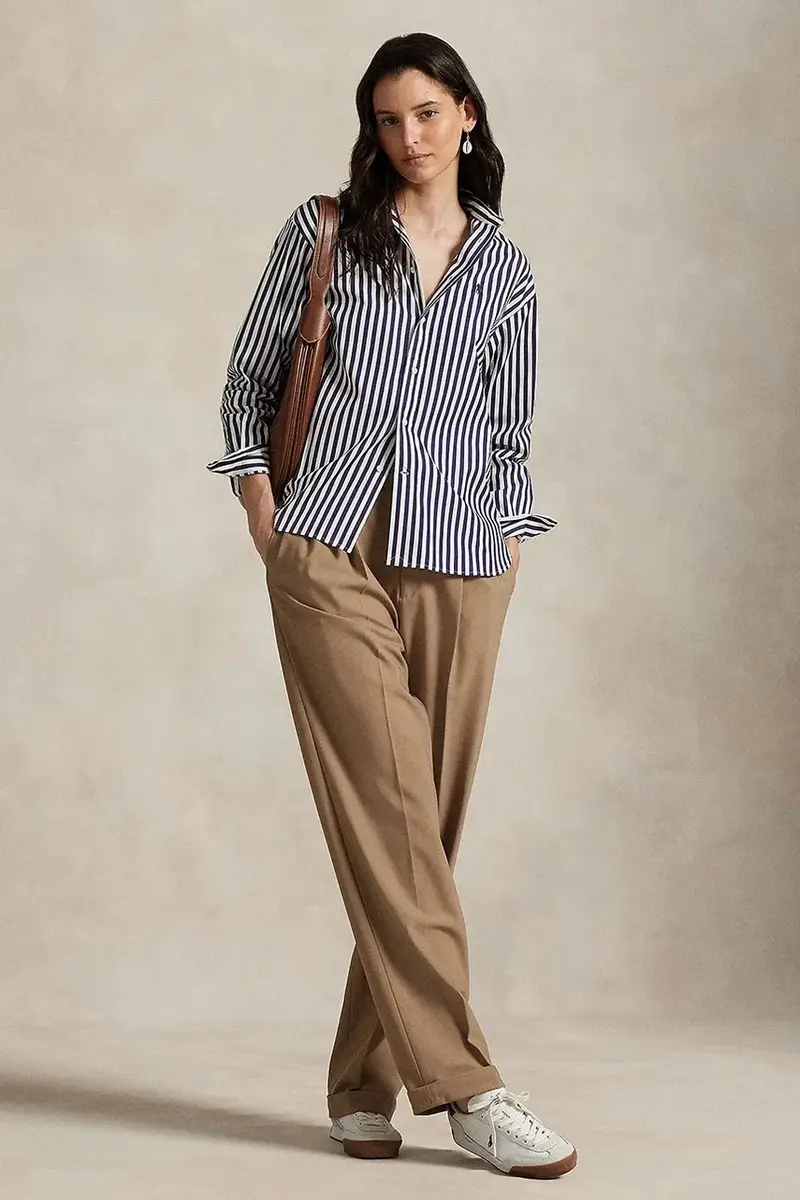 camicia in cotone donna colore verde 211910743 Blu navy miniatura 3