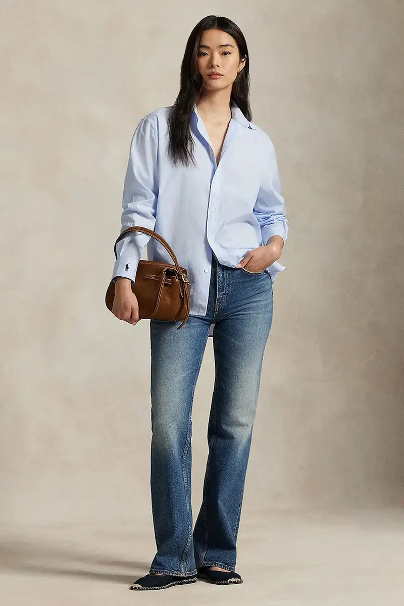 camicia in cotone Long Sleeve Light Shirt donna colore blu 211968220 miniatura 3