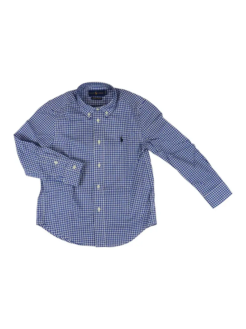 Camicia in cotone motivo Vichy Blu