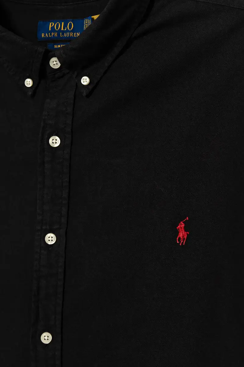 camicia in cotone Nero miniatura 3