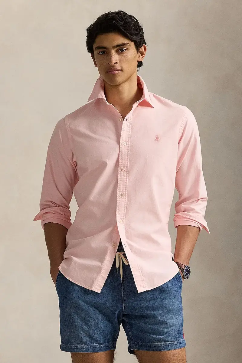 camicia in cotone Sport Shirt uomo colore rosa 710968913