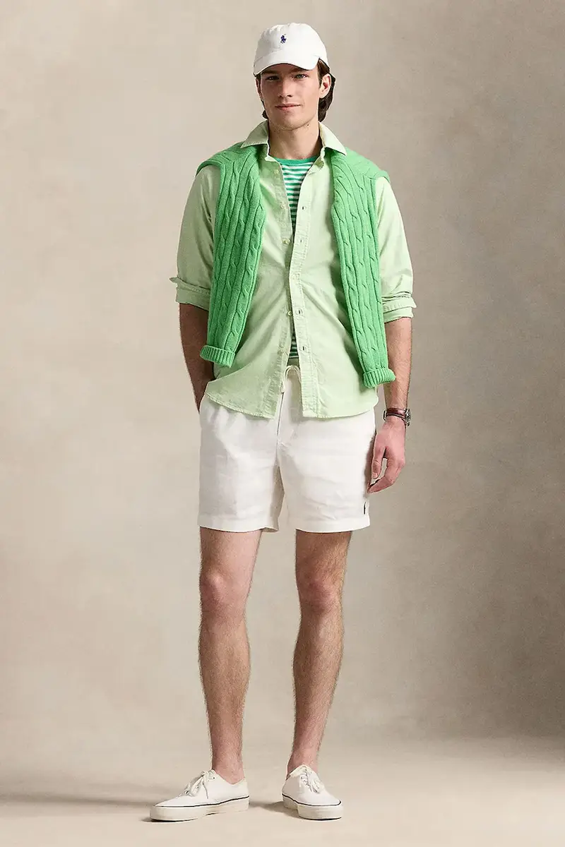 camicia in cotone Sport Shirt Verde miniatura 3