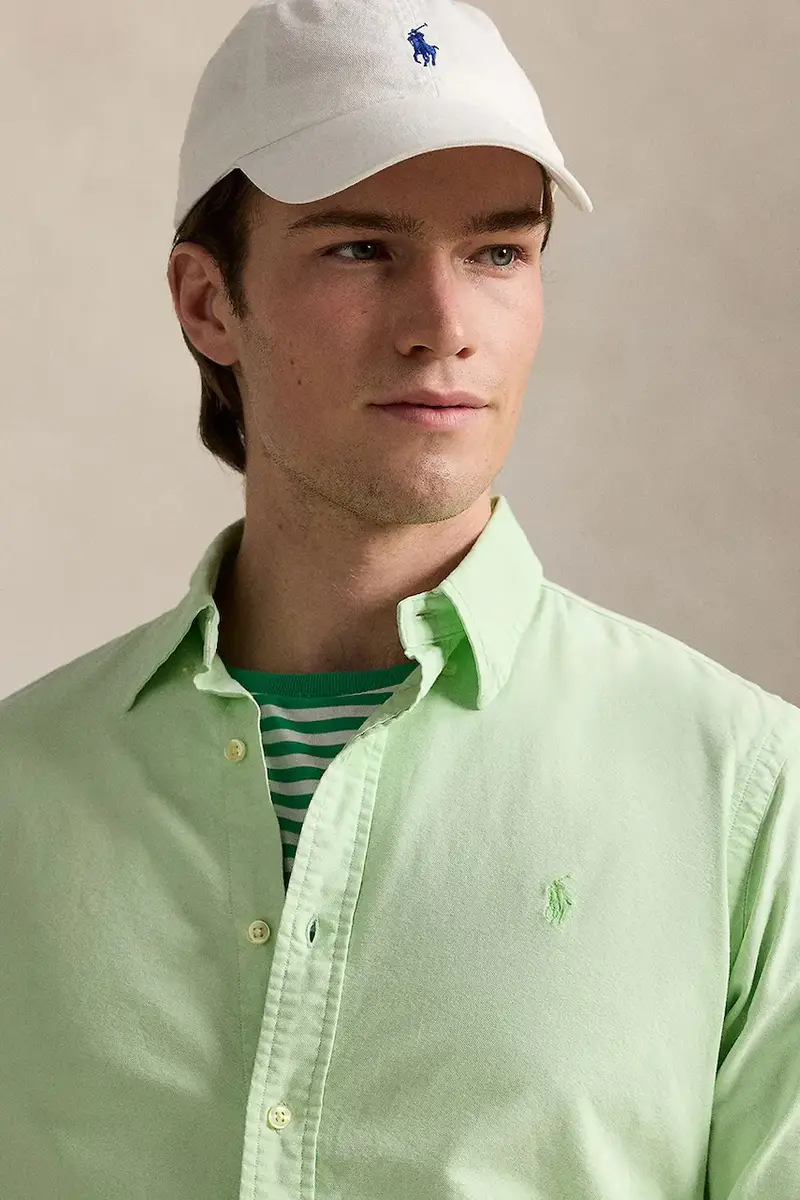 camicia in cotone Sport Shirt Verde miniatura 4