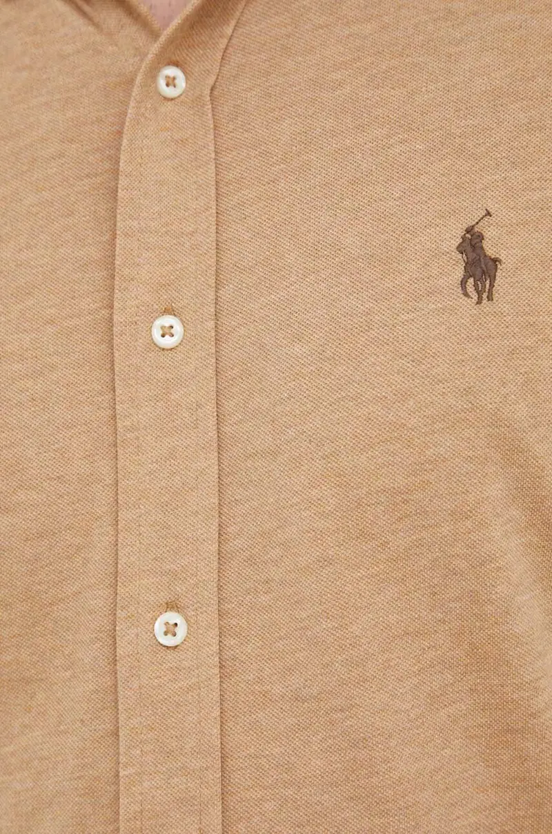 camicia in cotone uomo Beige miniatura 2