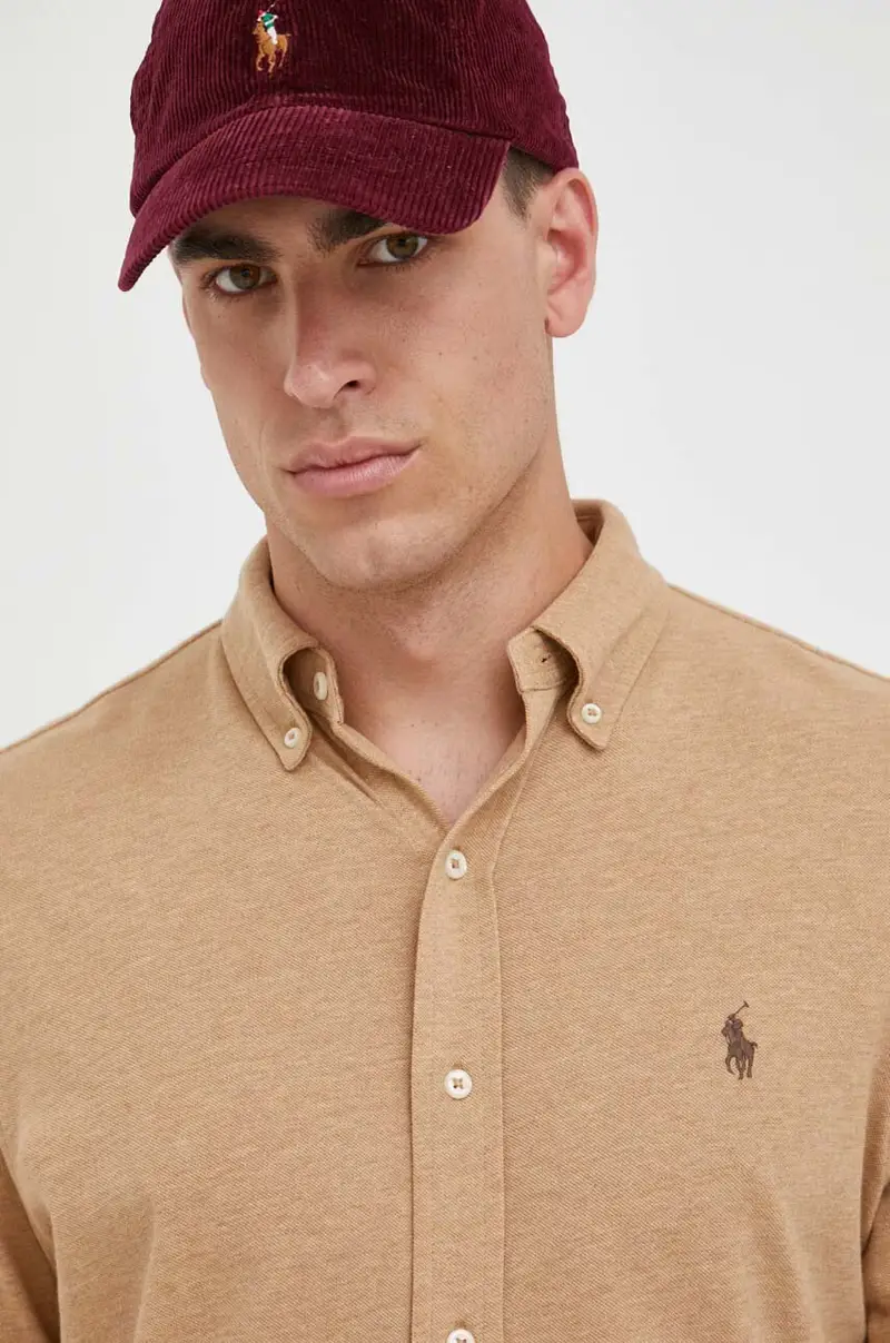 camicia in cotone uomo Beige miniatura 5