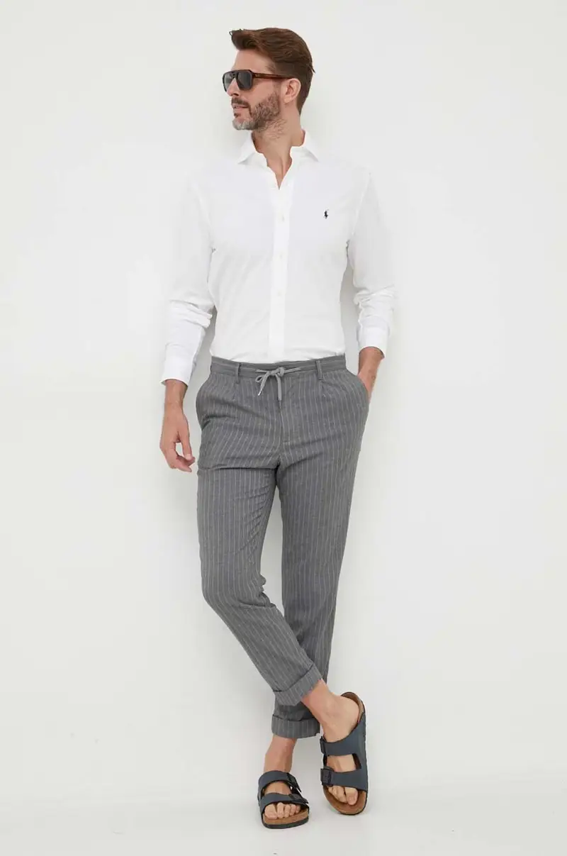 camicia in cotone uomo Bianco miniatura 3