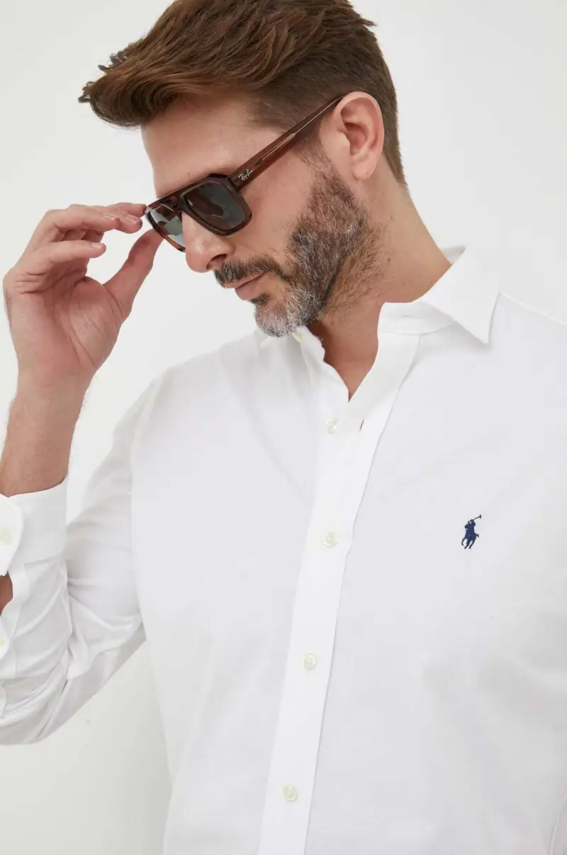 camicia in cotone uomo Bianco miniatura 5