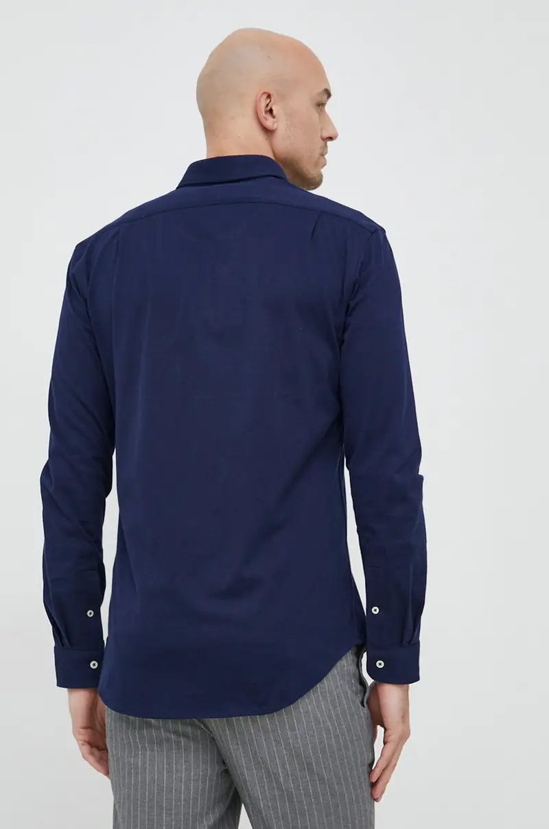 camicia in cotone uomo Blu navy miniatura 4