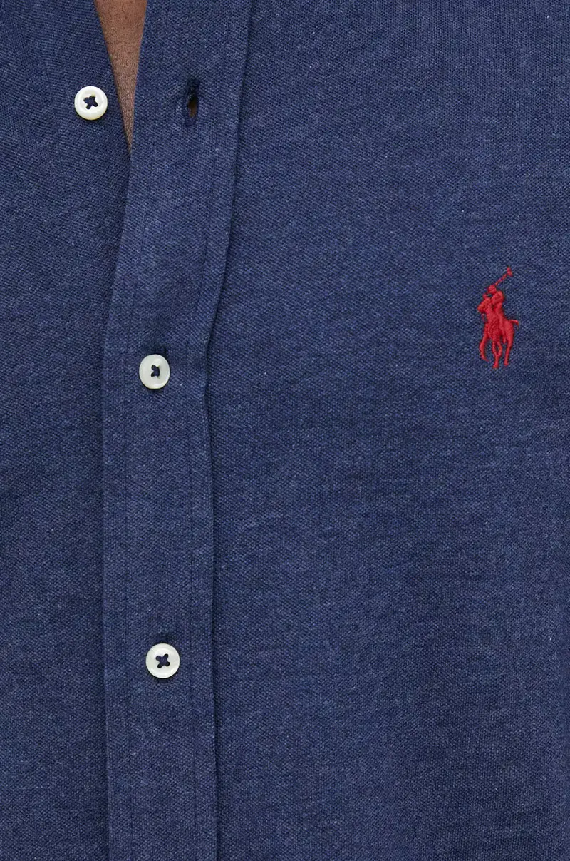 camicia in cotone uomo Blu navy miniatura 2