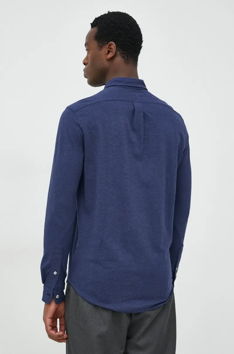 camicia in cotone uomo Blu navy miniatura 4