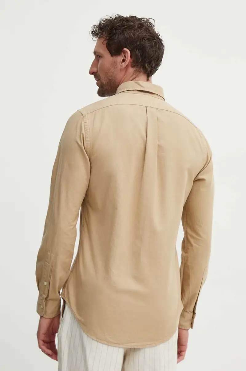 camicia in cotone uomo colore beige 710889739001 miniatura 3