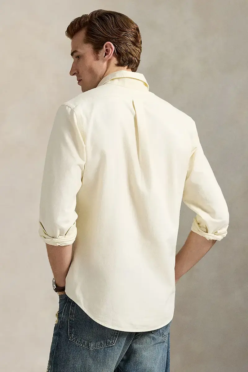 camicia in cotone uomo colore beige 710P00662 miniatura 2