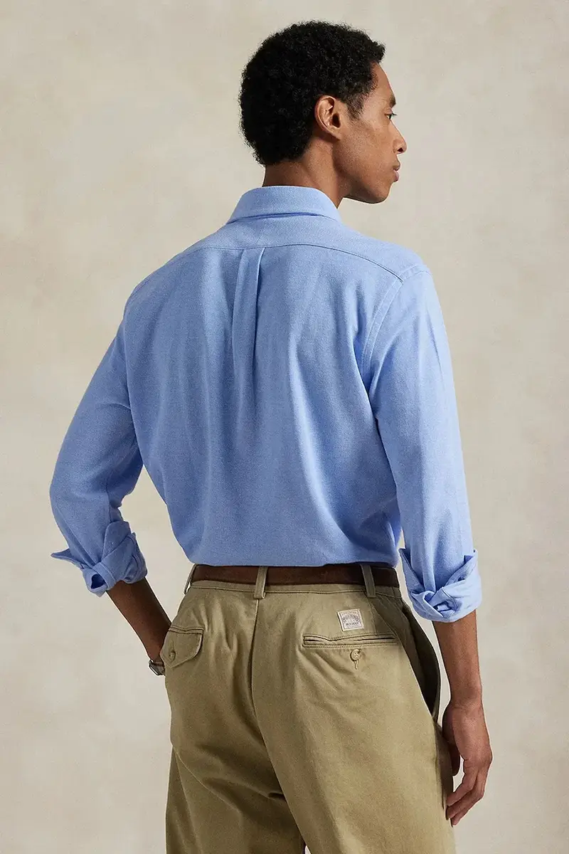 camicia in cotone uomo colore bianco 710979488 Blu miniatura 2