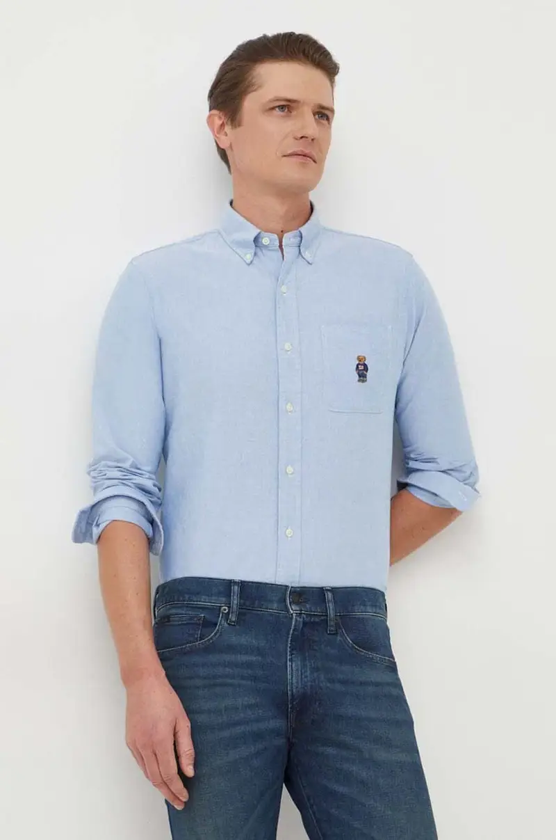 camicia in cotone uomo colore blu