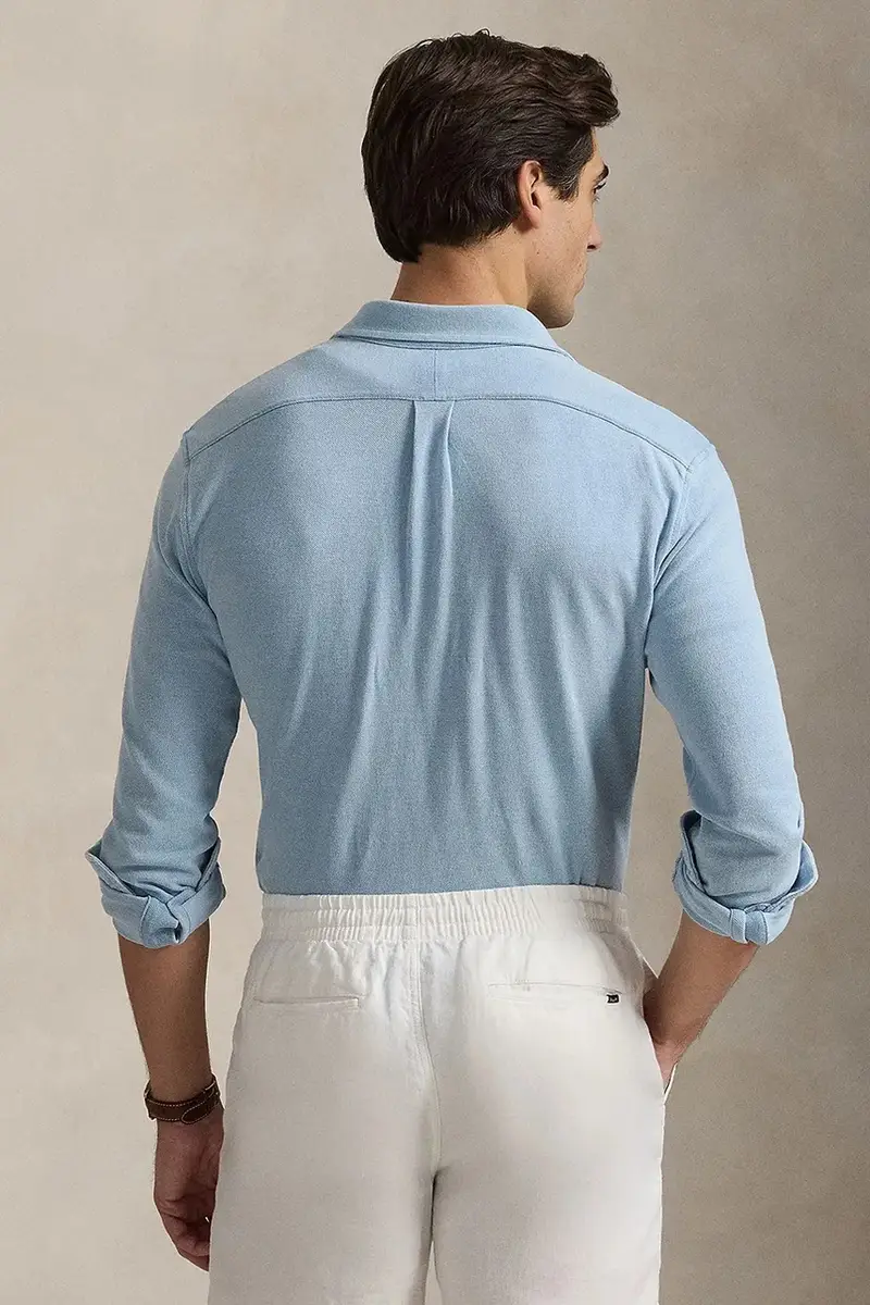 camicia in cotone uomo colore blu 710654408 miniatura 2