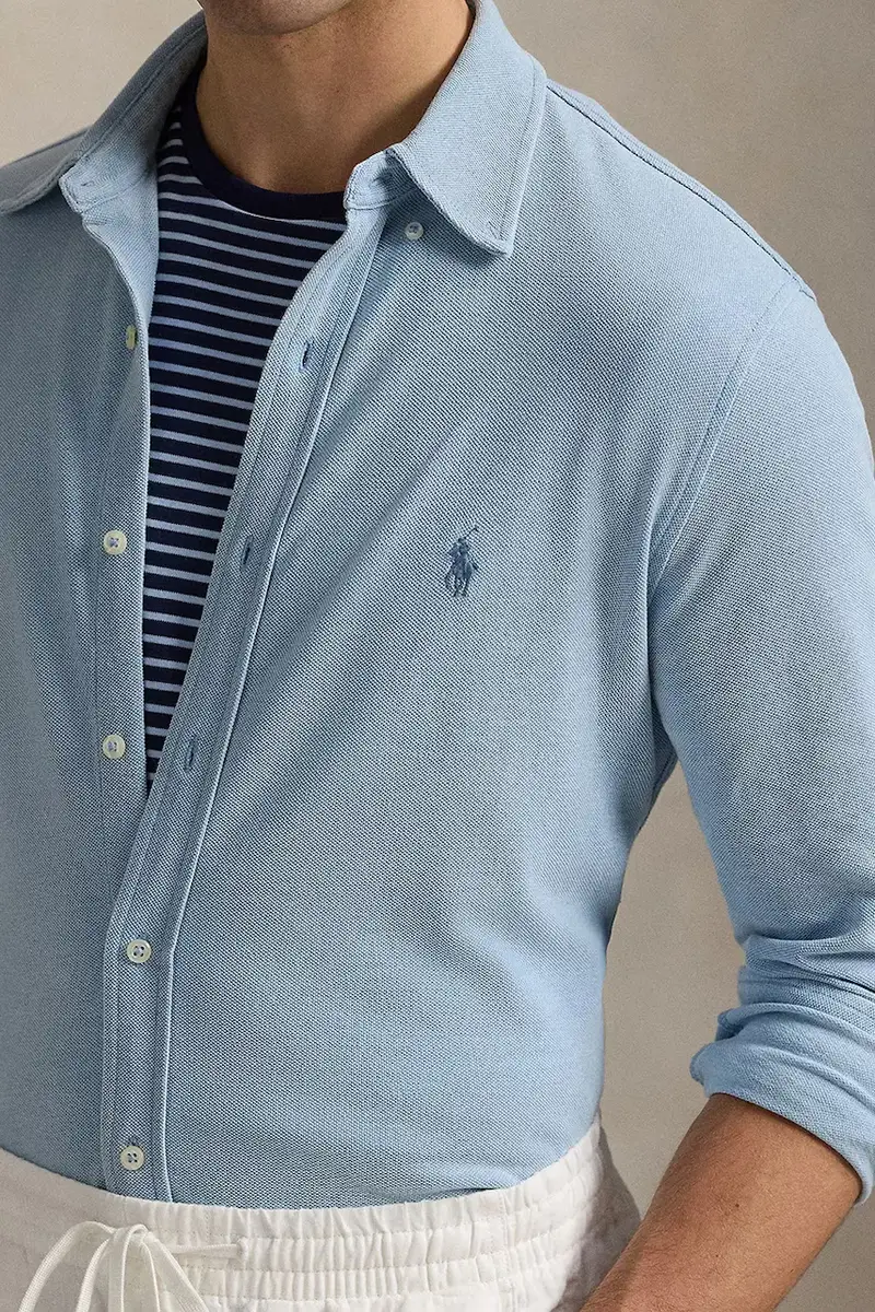 camicia in cotone uomo colore blu 710654408 miniatura 4