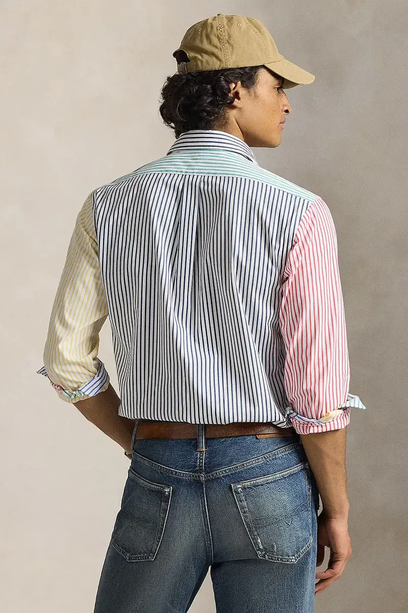 camicia in cotone uomo colore blu 710P07020 Multicolore miniatura 2