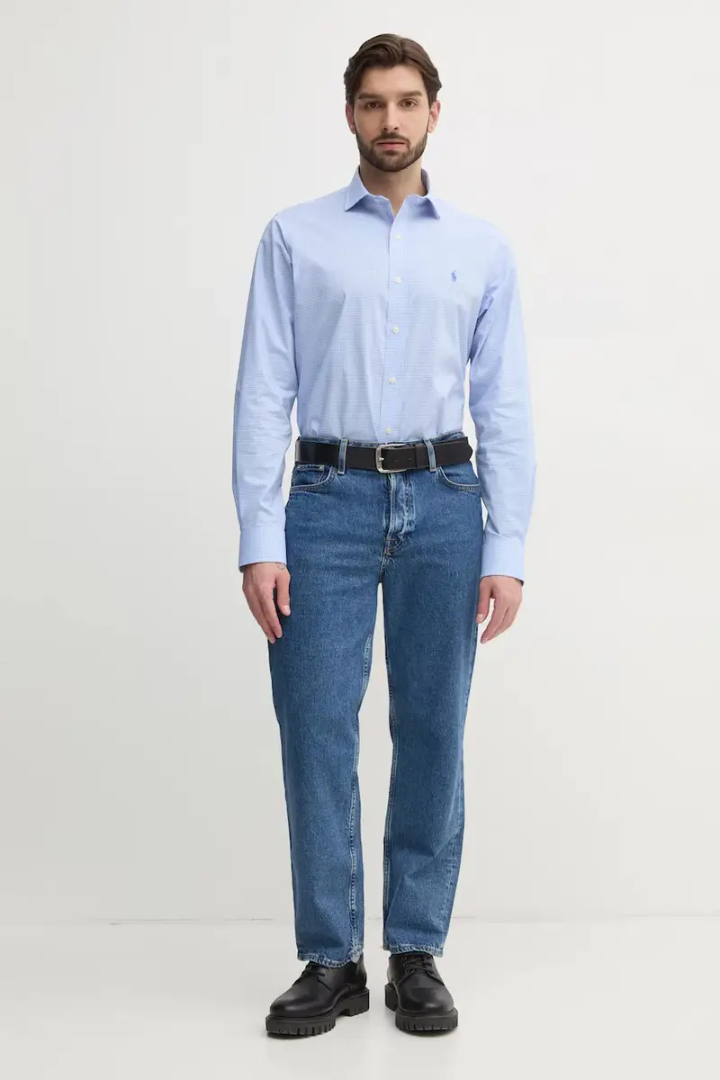 camicia in cotone uomo colore blu 712969006 miniatura 3