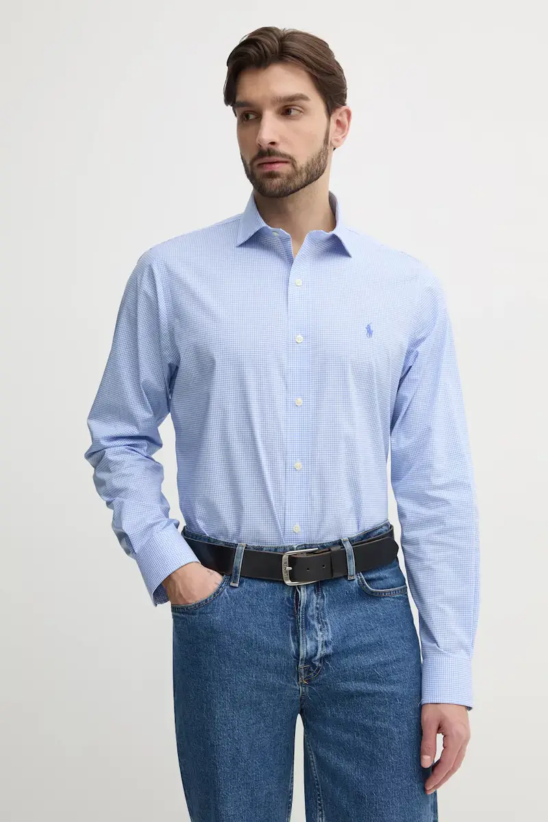camicia in cotone uomo colore blu 712969006