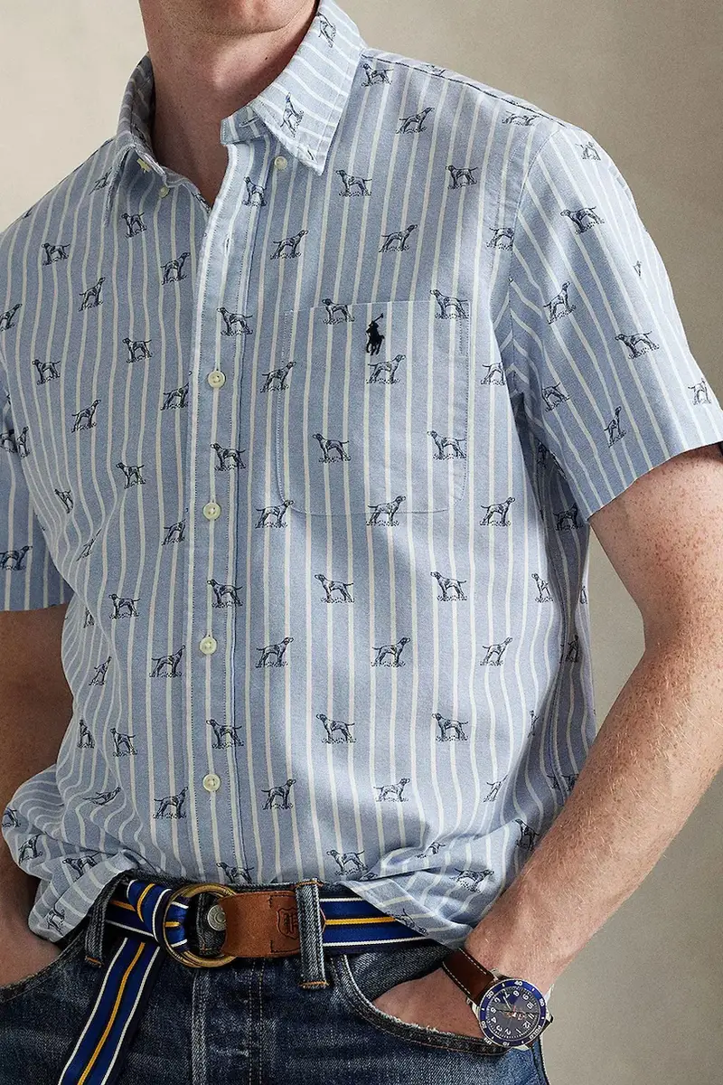 camicia in cotone uomo colore blu navy 710974541 miniatura 4