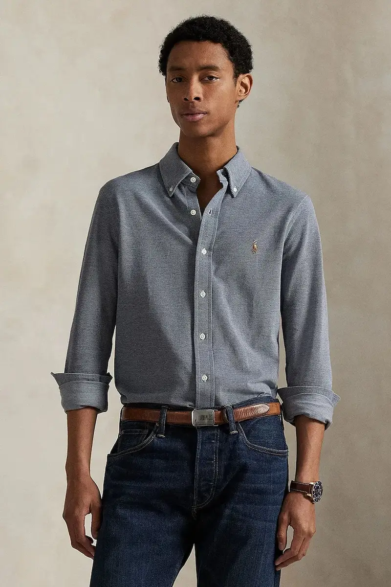 camicia in cotone uomo colore blu navy 710979488