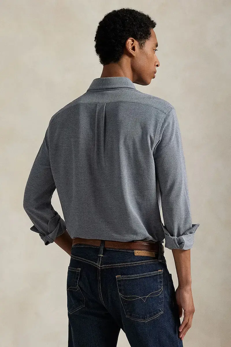 camicia in cotone uomo colore blu navy 710979488 miniatura 2