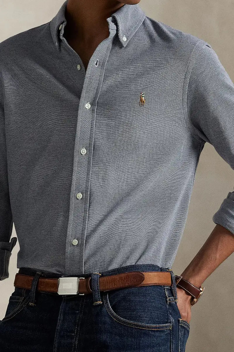 camicia in cotone uomo colore blu navy 710979488 miniatura 4