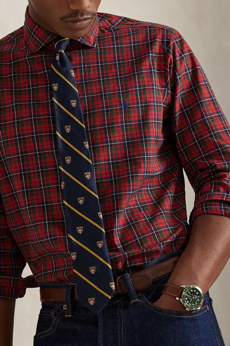 camicia in cotone uomo colore granata 710P01445 miniatura 4