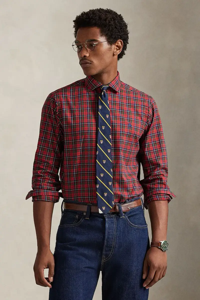 camicia in cotone uomo colore granata 710P01445