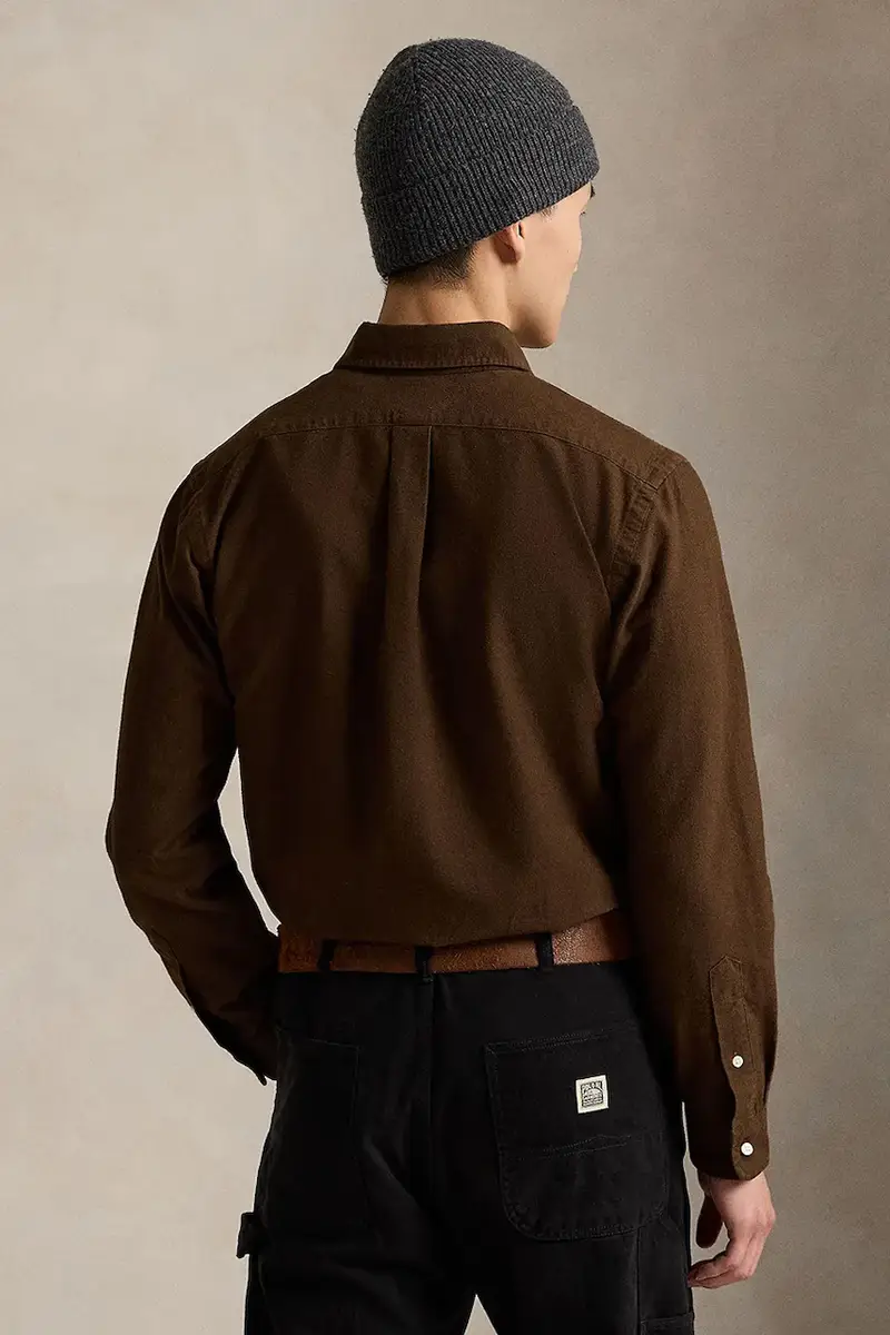 camicia in cotone uomo colore marrone 710P00662 miniatura 2