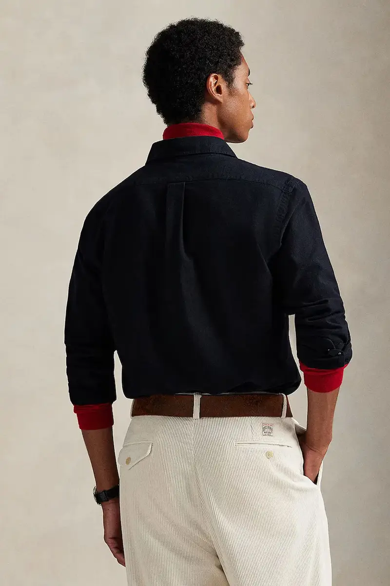 camicia in cotone uomo colore nero 710P00662 miniatura 2