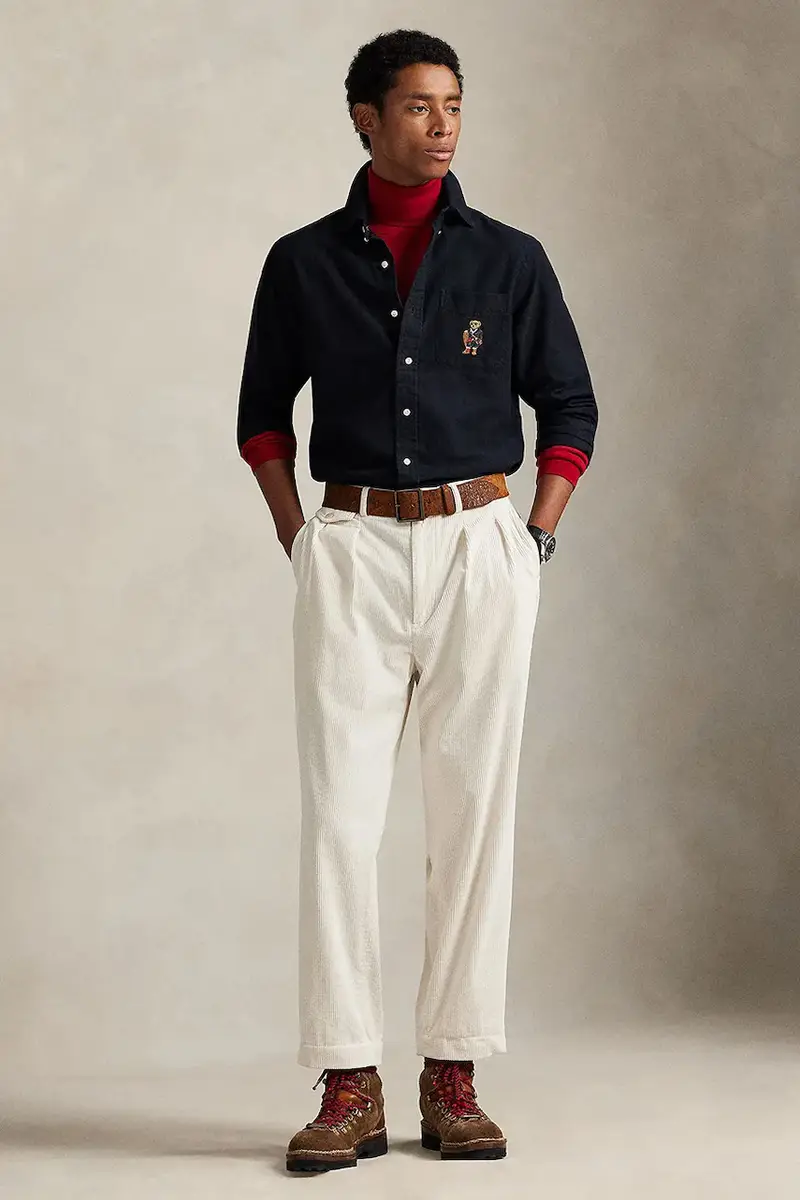 camicia in cotone uomo colore nero 710P00662 miniatura 3