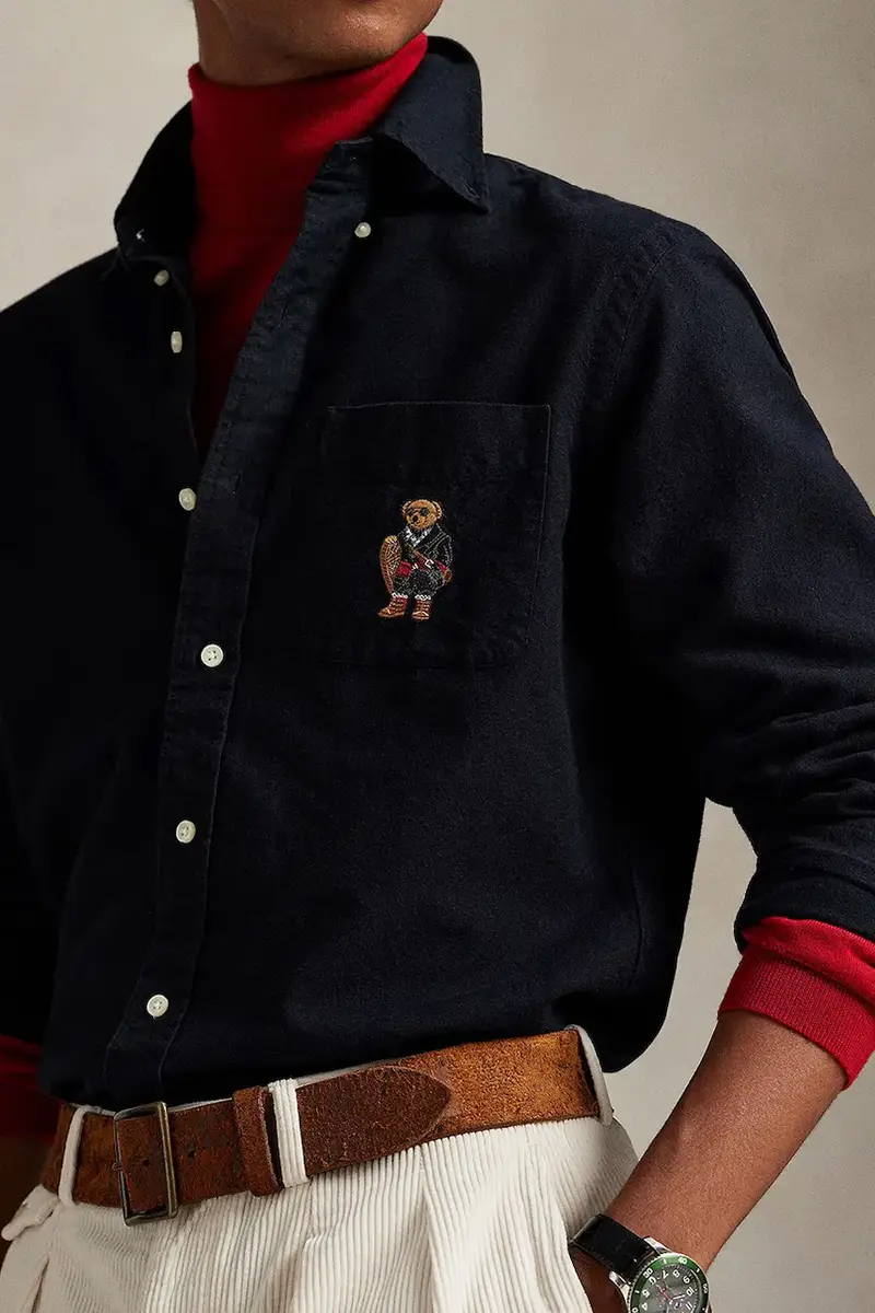 camicia in cotone uomo colore nero 710P00662 miniatura 4