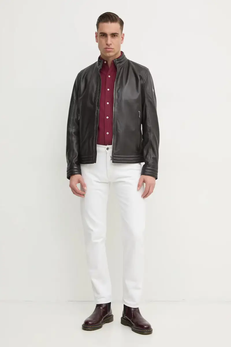 camicia in cotone uomo colore rosso 710654408 Granata miniatura 3