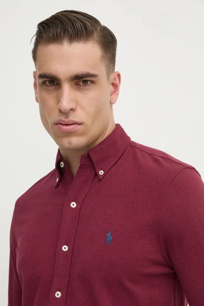 camicia in cotone uomo colore rosso 710654408 Granata miniatura 5